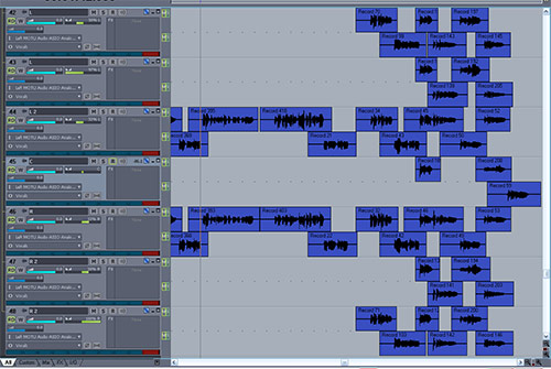 ... Sonar track layout for Demon Attack vocals ...
