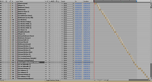 ... After Effects No Escape! timeline ...